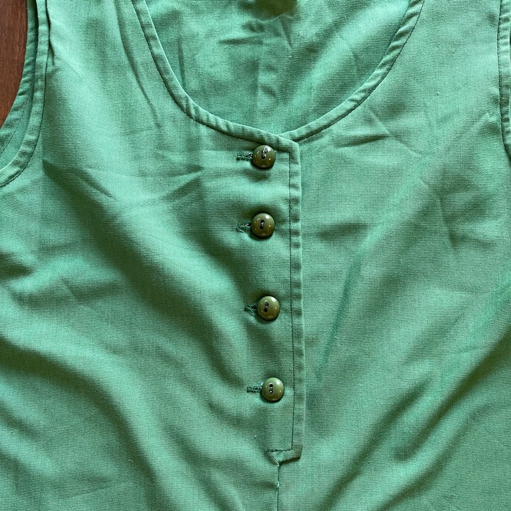VTG 70s Girl Scouts Junior Uniform Dress Green Permanent Press A-Line USA - Picture 5 of 7
